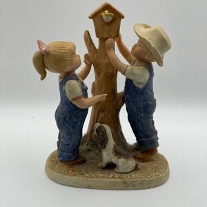 "Denim‎ Days" by Homco Charming Country Kids Figurine 1985​